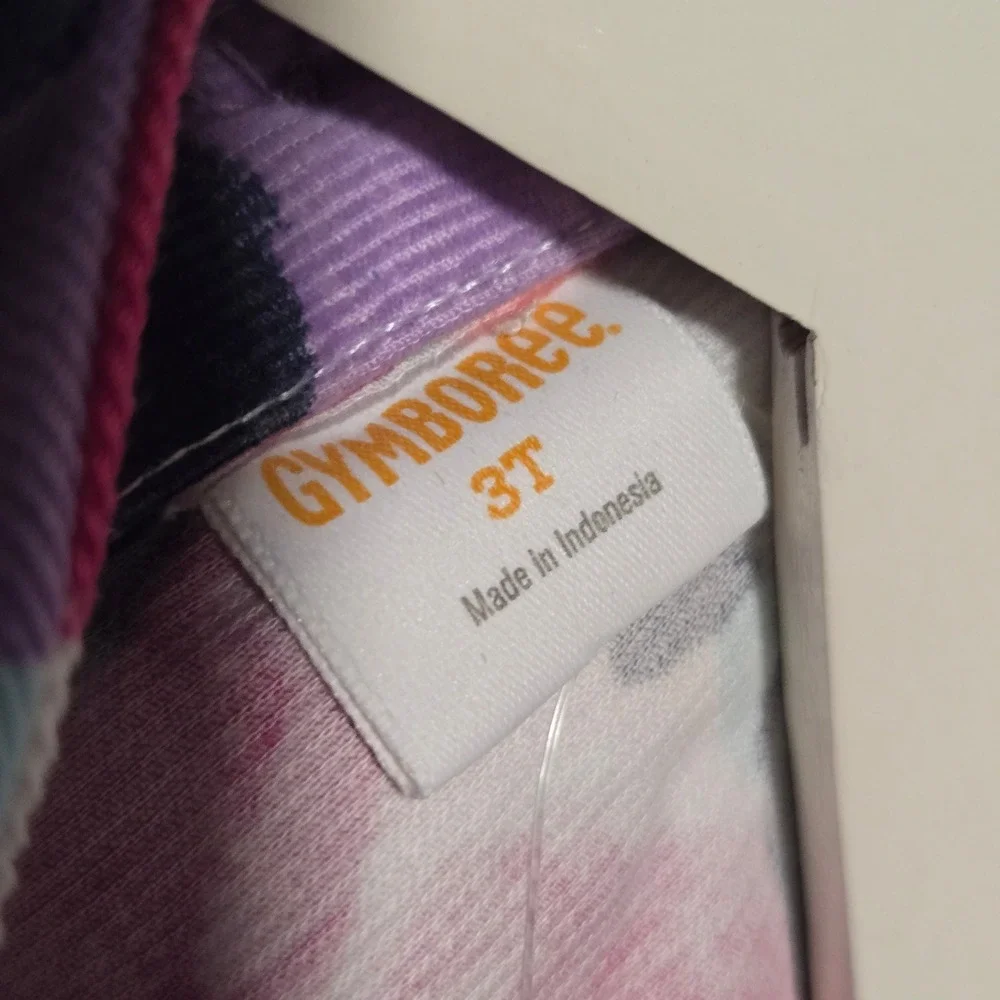 Gymboree Girls Floral‎ Print Corduroy Dress Size 3T Purple Pink Flower Cute
